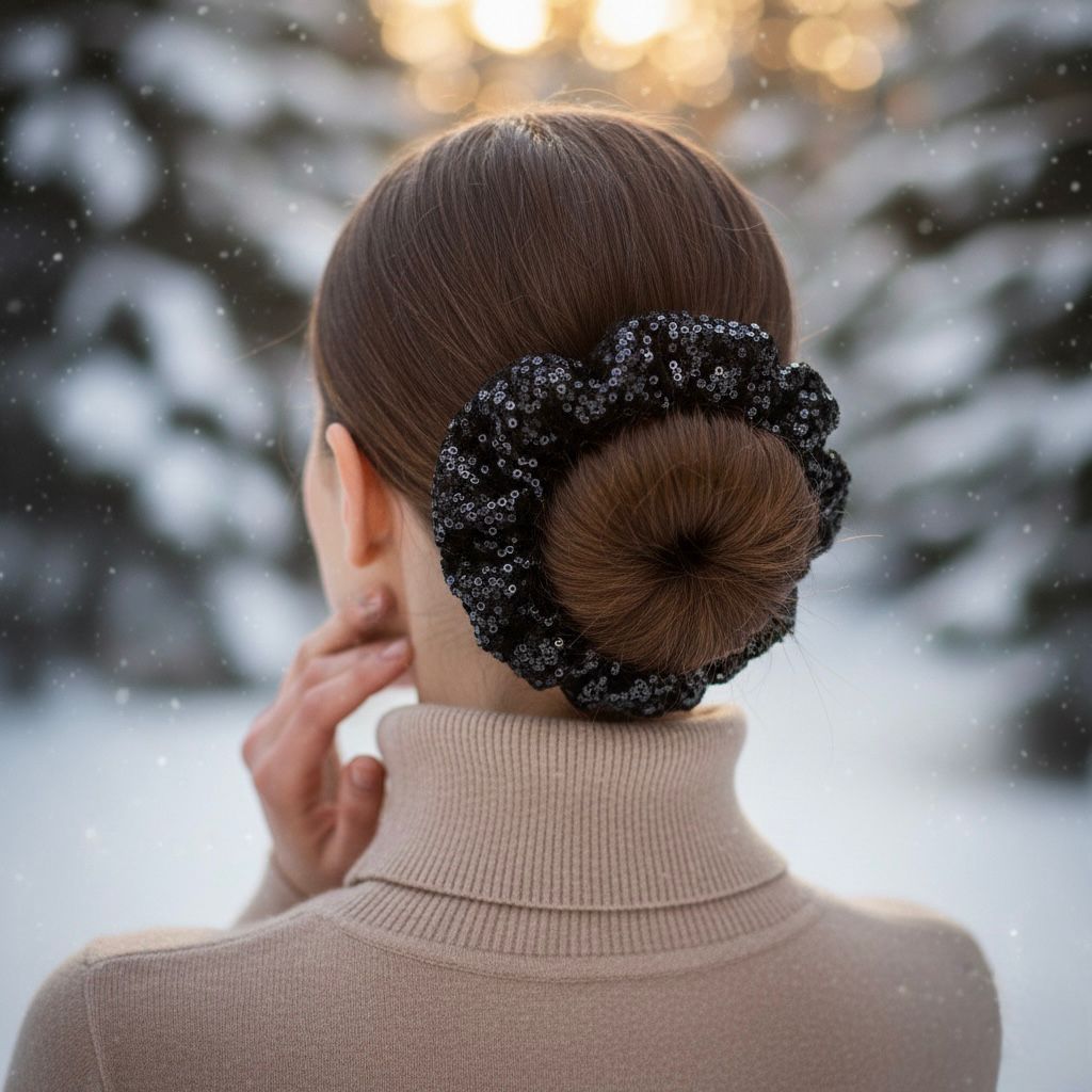 Glitter Black Scrunchie