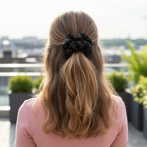 Glitter Black Scrunchie