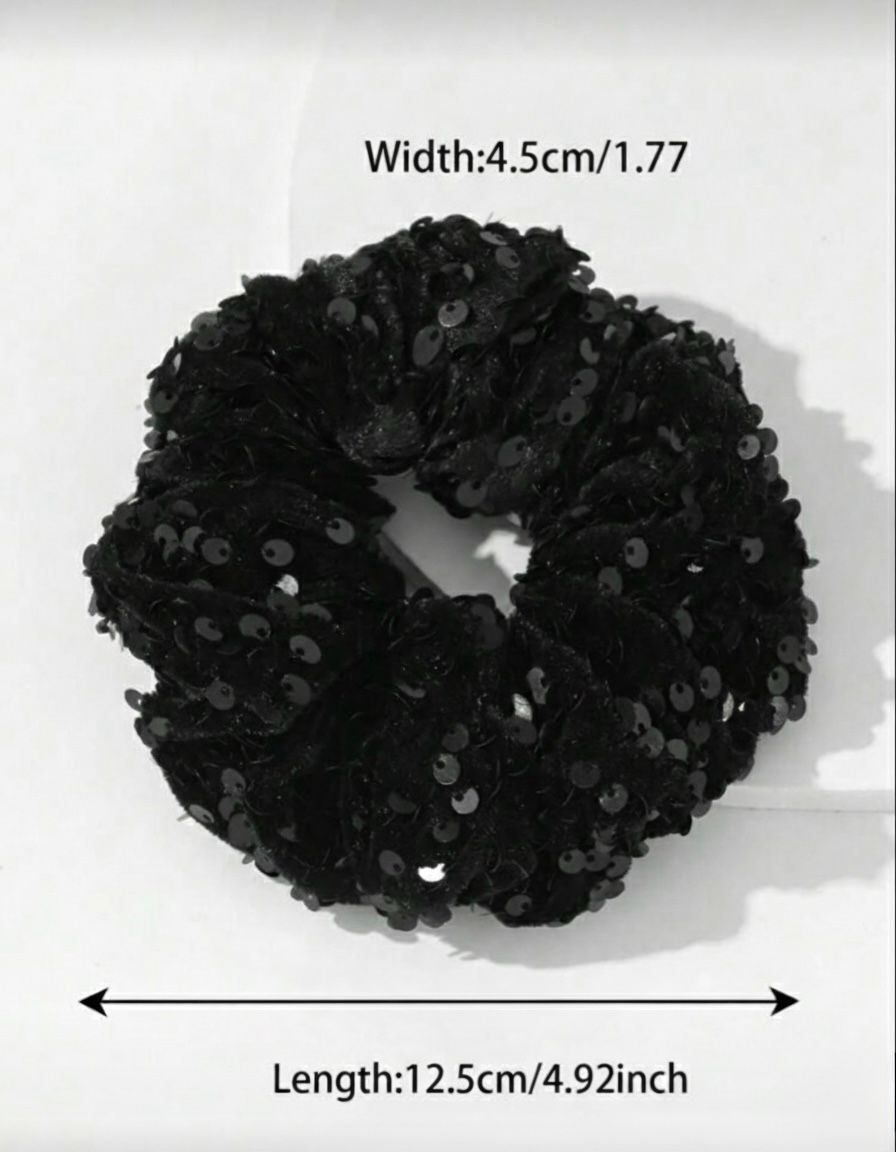 Glitter Black Scrunchie