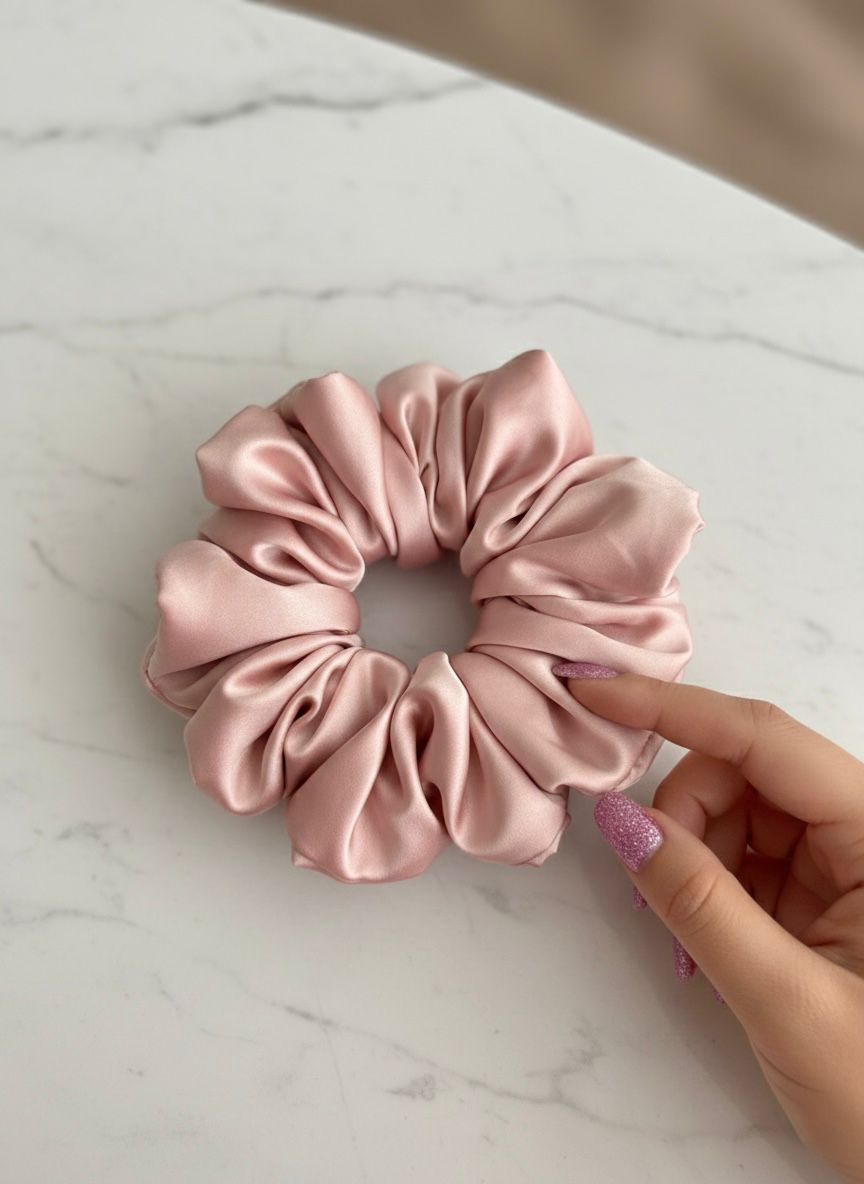 XL Oversized Silky Scrunchie – Rose Pink