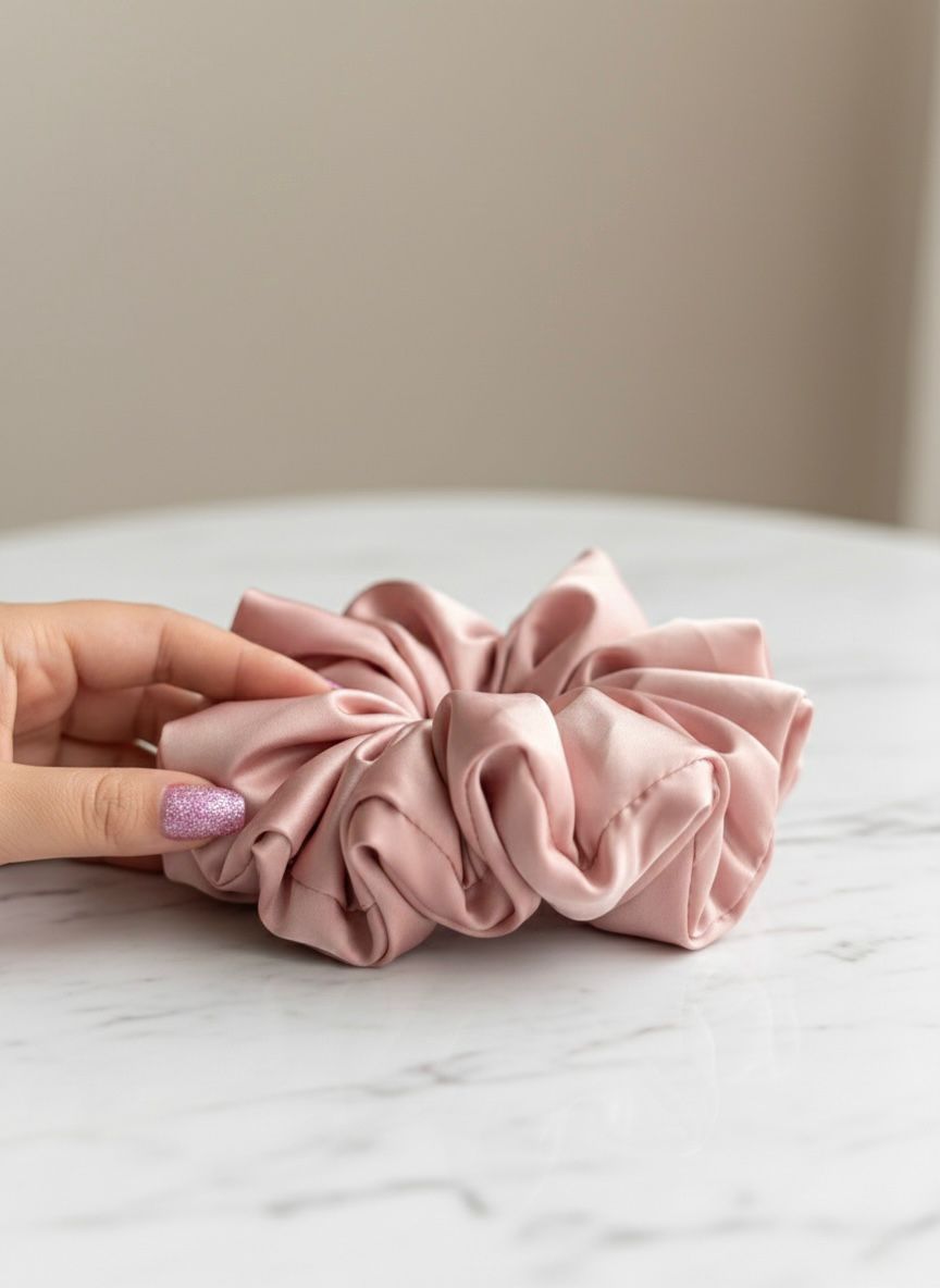 XL Oversized Silky Scrunchie – Rose Pink
