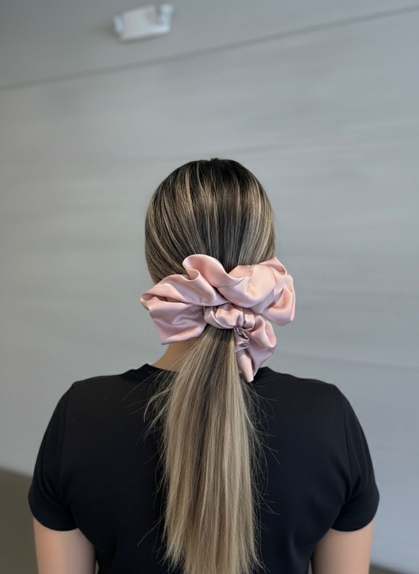 XL Oversized Silky Scrunchie – Rose Pink